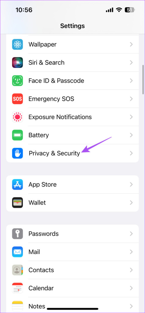 privacy and security settings iphone