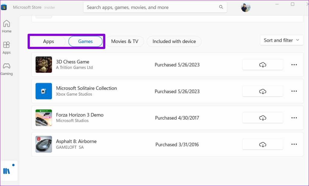 App Purchases in MS Store