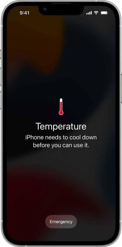 iPhone temperature alert notification