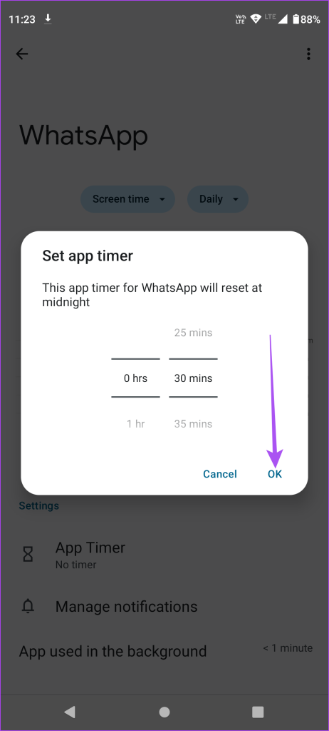 set app timer android