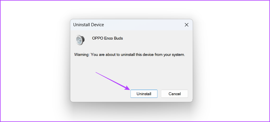 Uninstall option in Device manager
